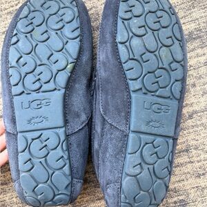 UGG Black Suede Moccasin Slippers